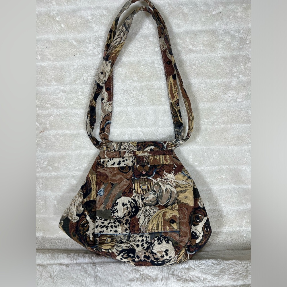 Tapestry Fabric Shoulder Purse Dog Breed Print, Dog Lovers Tapestry Purse